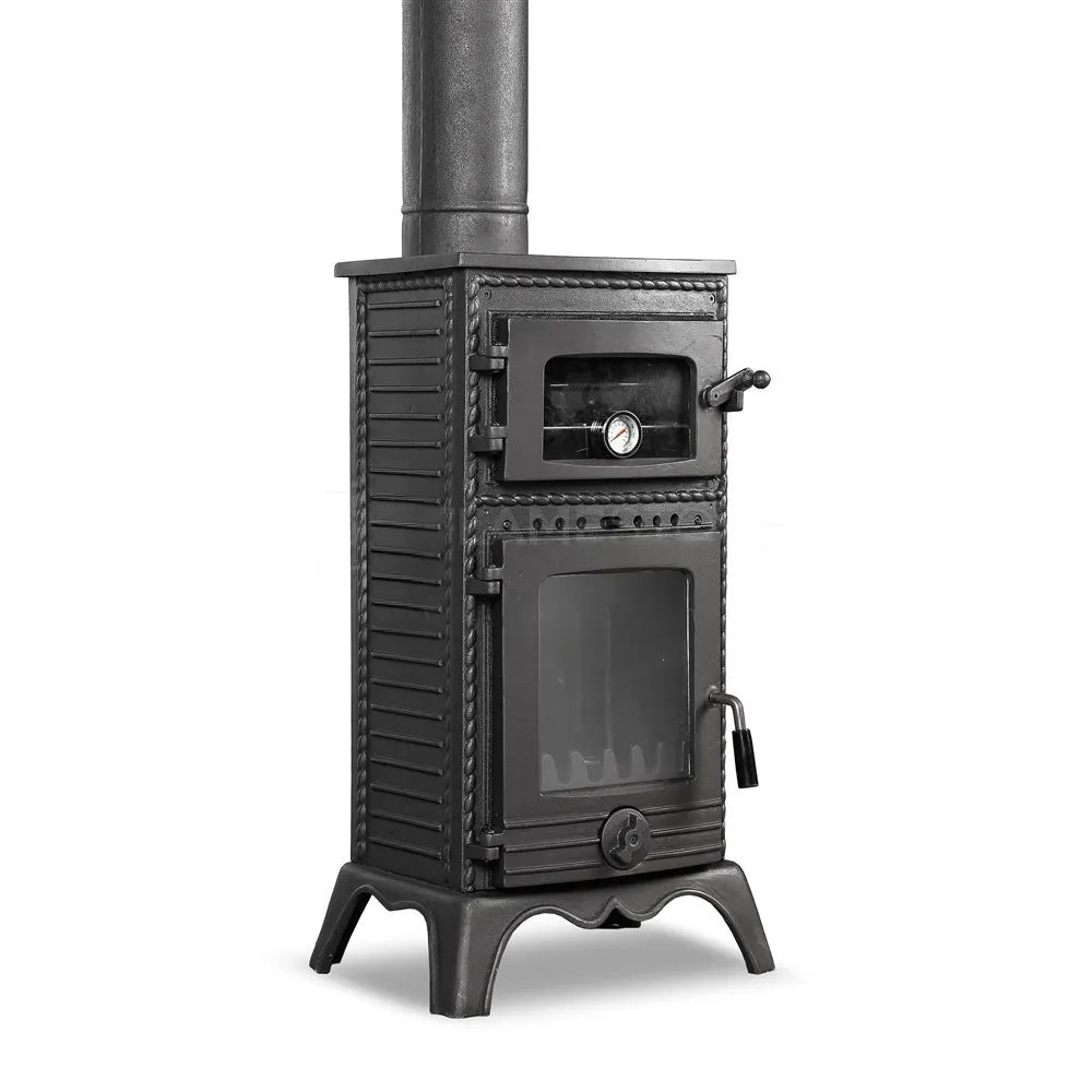 Black Cast Iron Lux Retro Stove - CastingFire