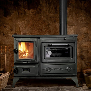 Black Cast Iron Wood Stove Pipe Set - 3 Straight Pipes + 1 Elbow Pipe - TheCastingFire