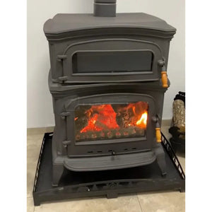 Black Cast Iron Stove, Burning Fireplace Wood Stove Cooker Stove - CastingFire