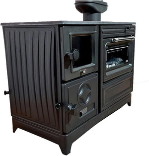 Cast Iron Wood Stove Pipe Set - 3 Straight Pipes + 1 Elbow Pipe - TheCastingFire