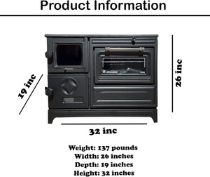 Cast Iron Wood Stove Pipe Set - 3 Straight Pipes + 1 Elbow Pipe - TheCastingFire
