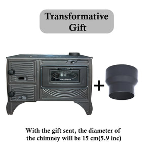 Brick Lined Fireplace Cast Iron Stove With Oven - CastingFire