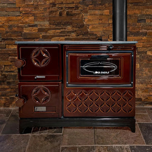 Brown Cast Iron Wood Stove Pipe Set - 3 Straight Pipes + 1 Elbow Pipe - TheCastingFire