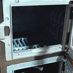 Brown Cast Iron Wood Stove Pipe Set - 3 Straight Pipes + 1 Elbow Pipe - TheCastingFire