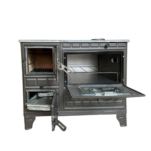 Cast Iron Stove with Oven - Brick Lined Fireplace - CastingFire