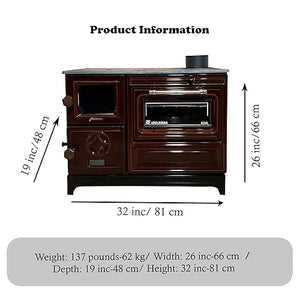 Cast Iron Stove with Oven Brown - CastingFire