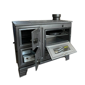 Cast Iron Wood Stove with Oven Black - CastingFire