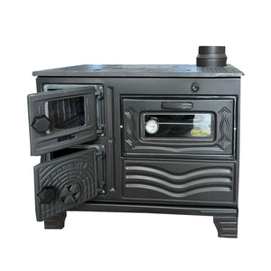 Cast Iron Wood Stove with Oven Black - CastingFire
