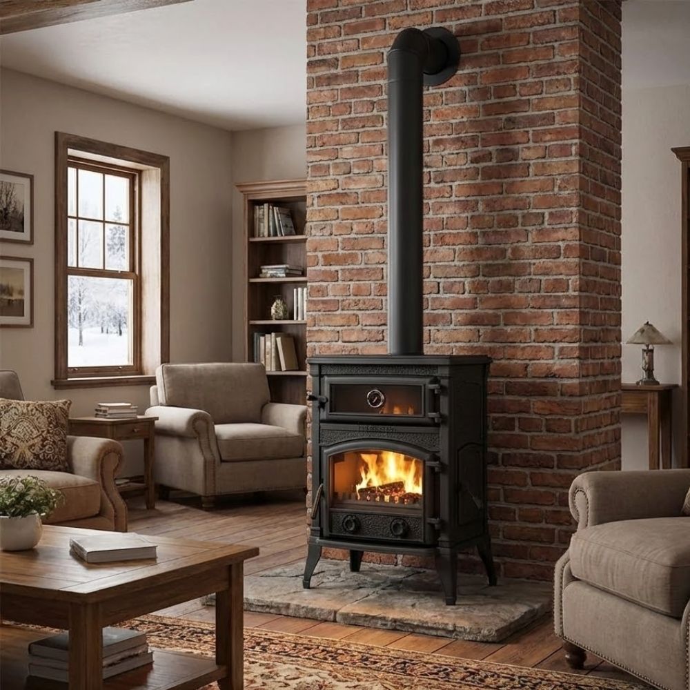 Burning Fireplace Wood Stove Cooker Stove Farmhouse Stove With Oven Fire Pit Gift