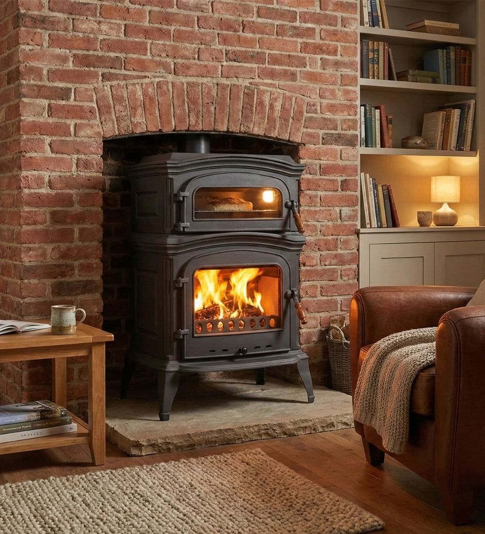 Glass Cast Iron Stove with Side Cover