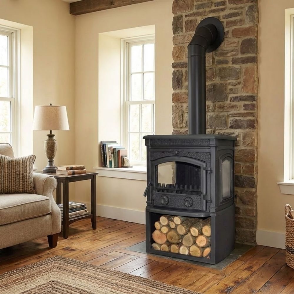 Cast Iron Stove with Fireplace Stylish Mini Stove for Cozy Camping