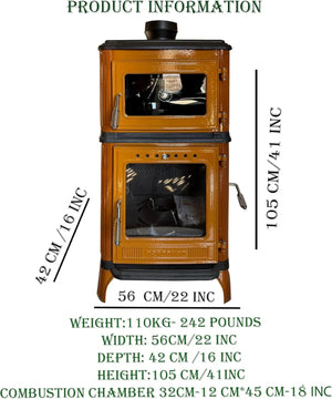 Colorful Cast Iron Wood Stove Pipe Set 3 Straight Pipes + 1 Elbow Pipe - TheCastingFire