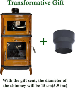 Colorful Cast Iron Wood Stove Pipe Set 3 Straight Pipes + 1 Elbow Pipe - TheCastingFire