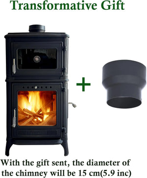 Colorful Cast Iron Wood Stove Pipe Set 3 Straight Pipes + 1 Elbow Pipe - TheCastingFire