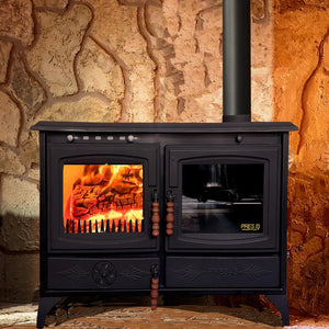 Colorful Cast Iron Wood Stove Pipe Set 3 Straight Pipes + 1 Elbow Pipe - TheCastingFire