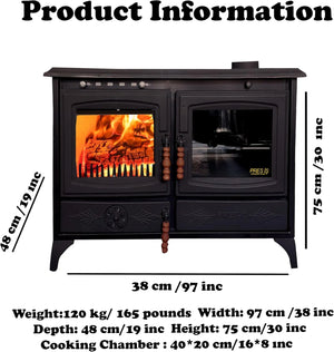 Colorful Cast Iron Wood Stove Pipe Set 3 Straight Pipes + 1 Elbow Pipe - TheCastingFire