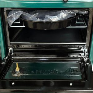 Green Cast Iron Wood Stove Pipe Set - 3 Straight Pipes + 1 Elbow Pipe - TheCastingFire