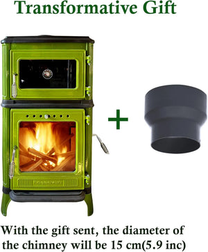 Colorful Cast Iron Wood Stove Pipe Set 3 Straight Pipes + 1 Elbow Pipe - TheCastingFire