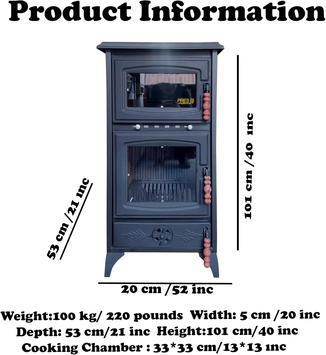 Colorful Cast Iron Wood Stove Pipe Set 3 Straight Pipes + 1 Elbow Pipe - TheCastingFire