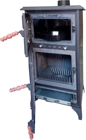 Colorful Cast Iron Wood Stove Pipe Set 3 Straight Pipes + 1 Elbow Pipe - TheCastingFire