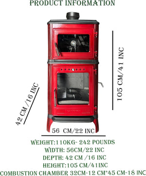 Colorful Cast Iron Wood Stove Pipe Set 3 Straight Pipes + 1 Elbow Pipe - TheCastingFire