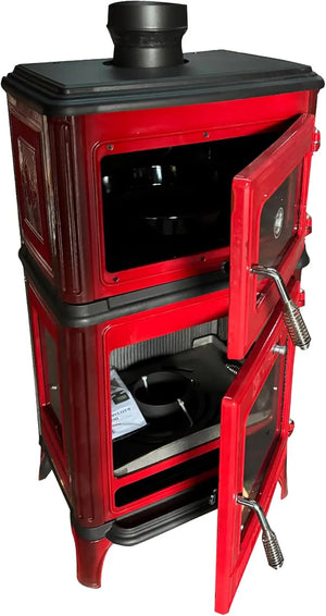 Colorful Cast Iron Wood Stove Pipe Set 3 Straight Pipes + 1 Elbow Pipe - TheCastingFire