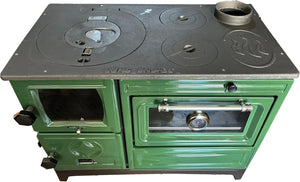 Green Cast Iron Wood Stove Pipe Set - 3 Straight Pipes + 1 Elbow Pipe - TheCastingFire