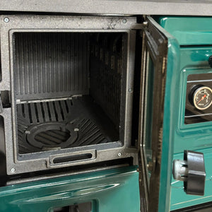 Green Cast Iron Wood Stove - TheCastingFire