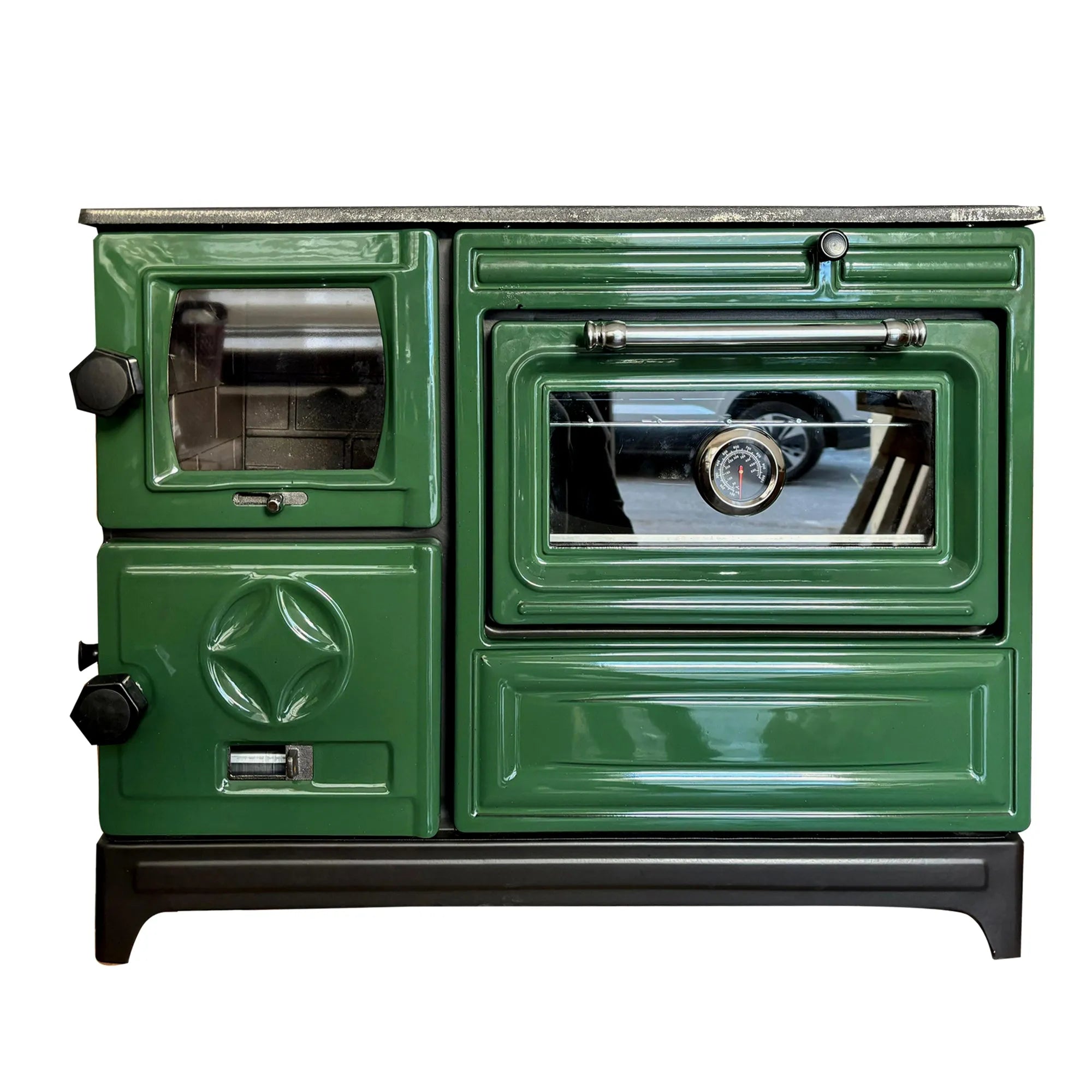 Green Cast Iron Wood Stove - CastingFire