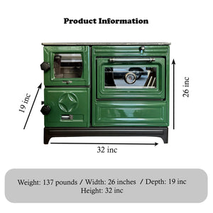 Green Cast Iron Wood Stove - CastingFire