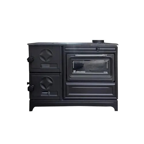 Grey Cast Iron Stove with Oven - Casting Fire