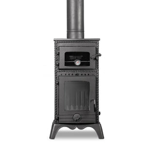 Lux Retro Black Cast Iron Stove - CastingFire