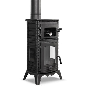 Lux Retro Black Cast Iron Stove - CastingFire