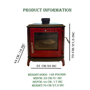 Mini Iron Cast Stove Red - TheCastingFire
