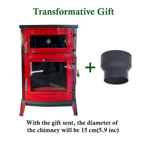 Red Cast Iron Stove - TheCastingFire
