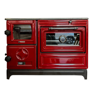 Red Cast Iron Wood Stove - CastingFire
