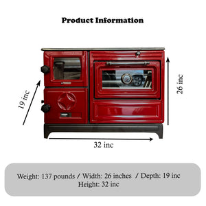 Red Cast Iron Wood Stove - CastingFire