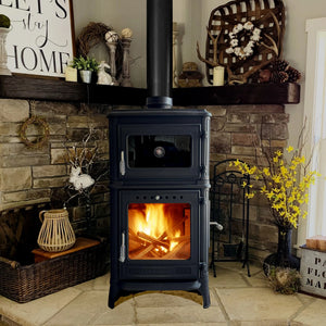 Vertical Cast Iron Stove Black - TheCastingFire