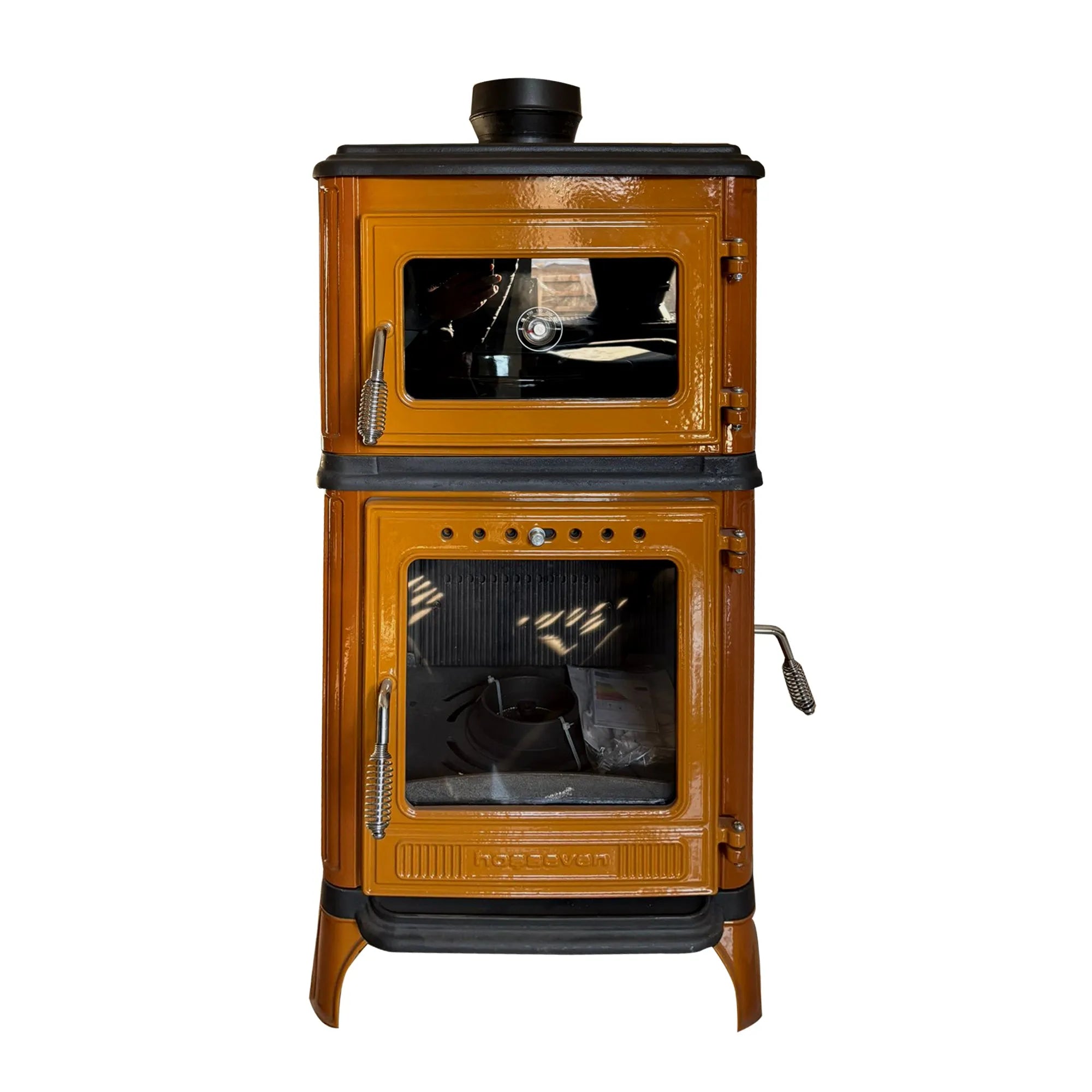Vertical Cast Iron Stove Yellow - TheCastingFire