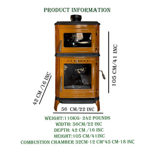 Vertical Cast Iron Stove Yellow - TheCastingFire