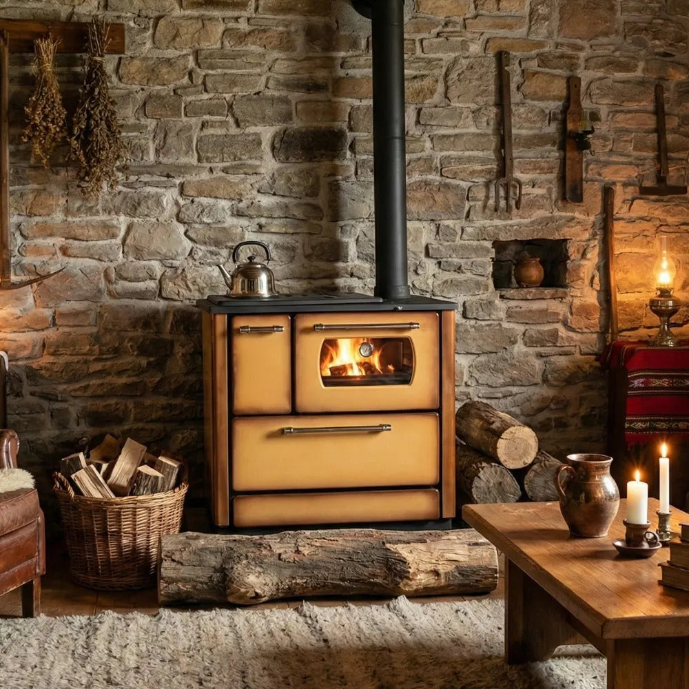 Maxi Wood Cook Stove Brown - Nominal Heat Power: 7.9 kw - TheCastingFire