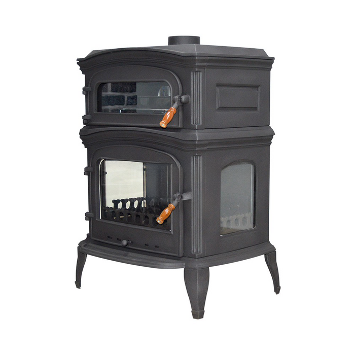 Burning Fireplace Cooker Wood Stove