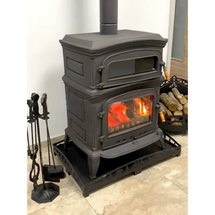 Black Cast Iron Stove, Burning Fireplace Wood Stove Cooker Stove