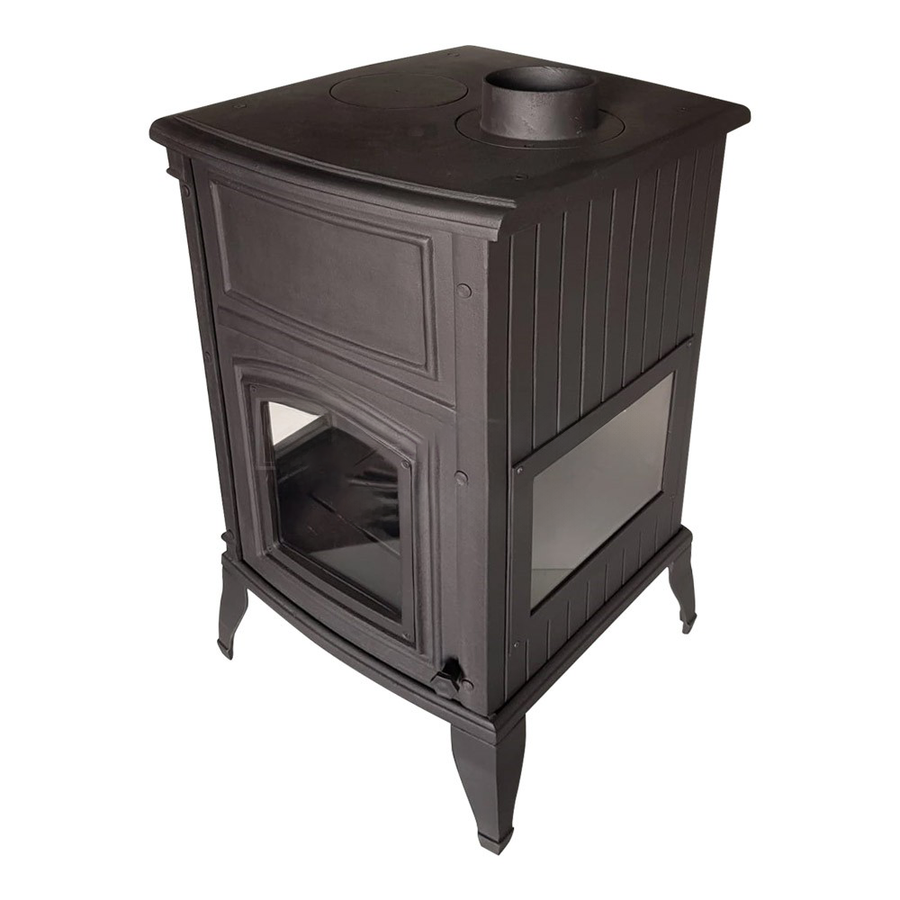 Black Burning Fireplace Wood Stove