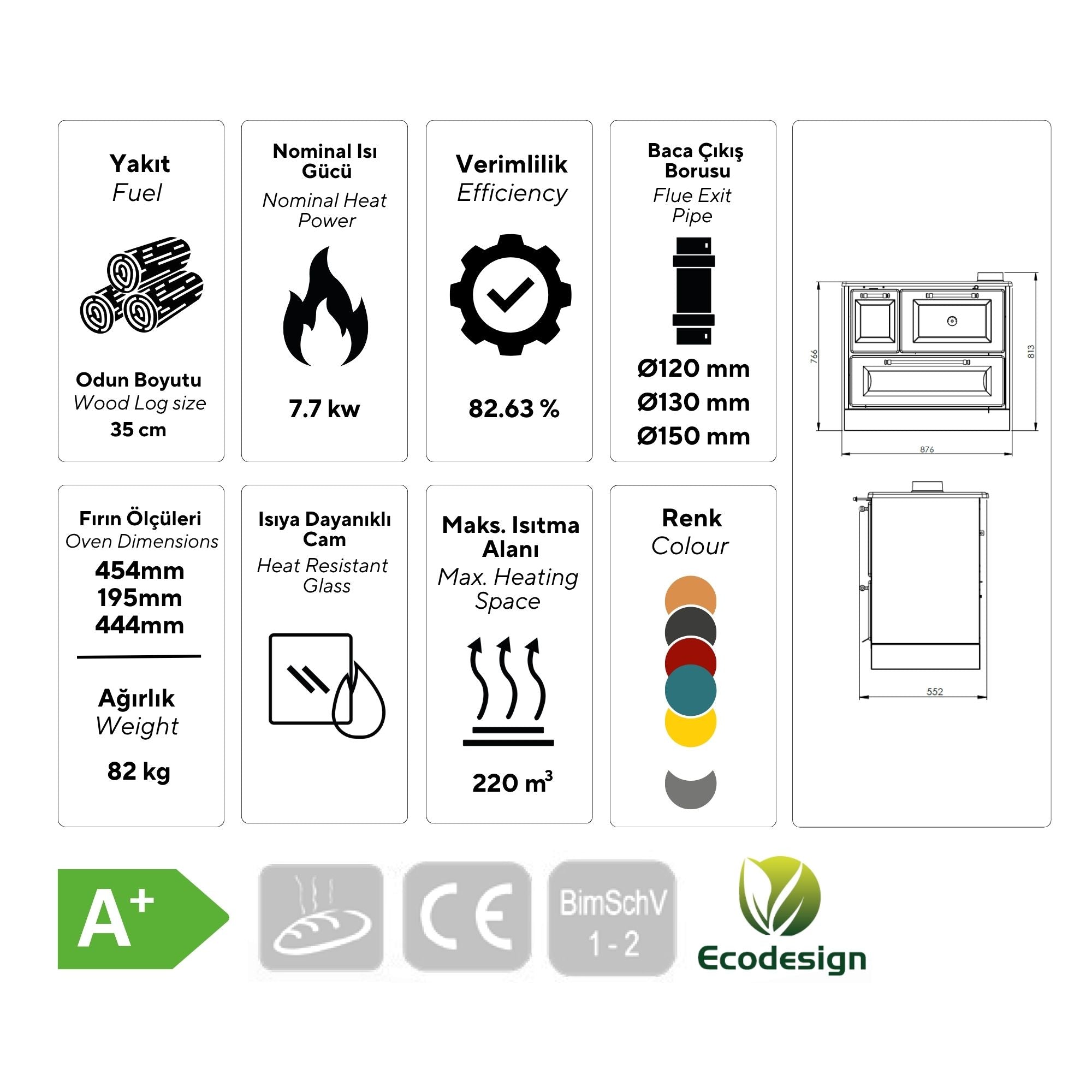 Ontar Wooden Cast Iron Burning Stove