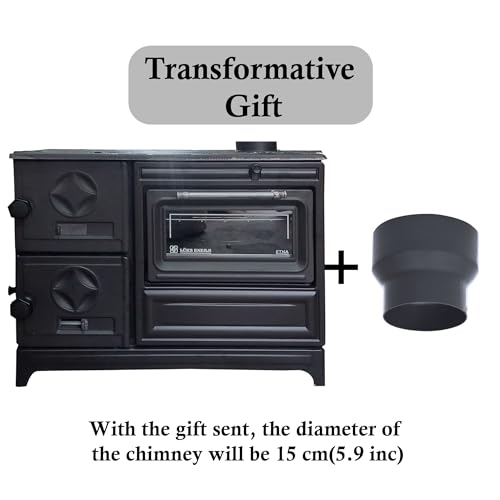 Grey Cast Iron Stove with Oven