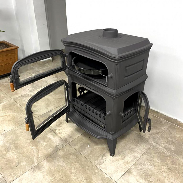 Glass Cast Iron Stove with Side Cover