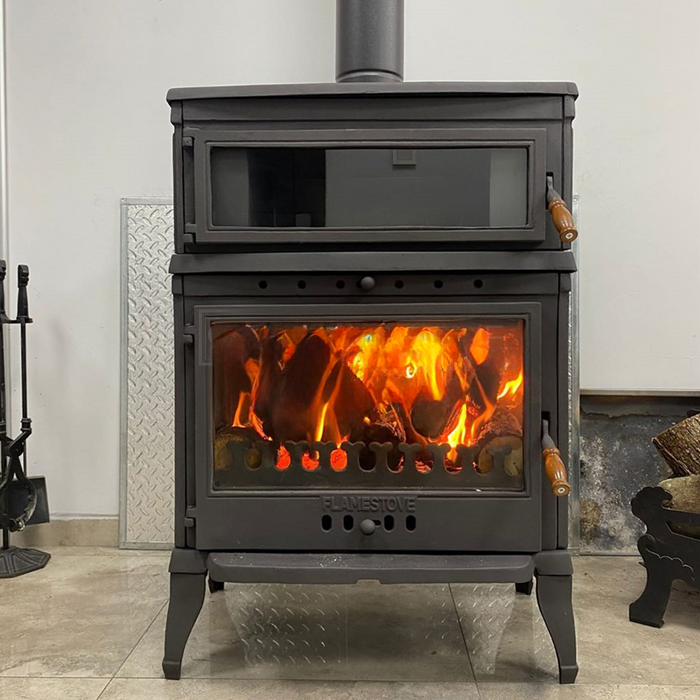 Cast Iron Stove with Retro Vertical Oven