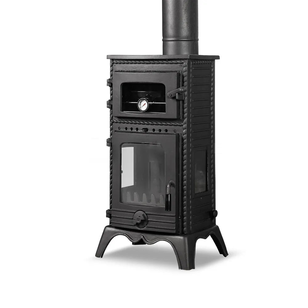 Lux Retro Black Cast Iron Stove - CastingFire