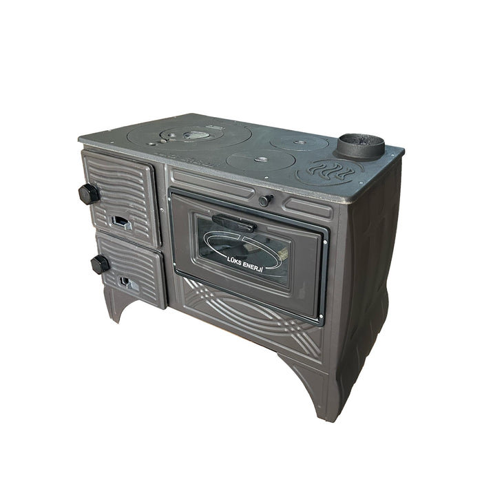 Brick Lined Fireplace Cast Iron Stove With Oven